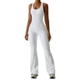thumbnail image 1 of Liacowi Women Workout Jumpsuit Sleeveless U Neck Backless Hollowed Solid Slim Romper Yoga Jumpsuit, 1 of 7