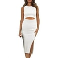 thumbnail image 1 of Liacowi Women's Summer Bodycon Short Dress Casual Cut Out Sleevesless Knitted Midi Dress, 1 of 6
