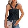 thumbnail image 1 of Liacowi Women's Summer Camisole Tops, Casual Solid Color Cross Strap Sleeveless Tank Tops, 1 of 5
