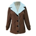 thumbnail image 1 of Liacowi Womens Winter Faux Fur Coats Lapel Sherpa Fleece Lined Jackets Warm Plus Coats Parka Overcoat Outerwear, 1 of 3