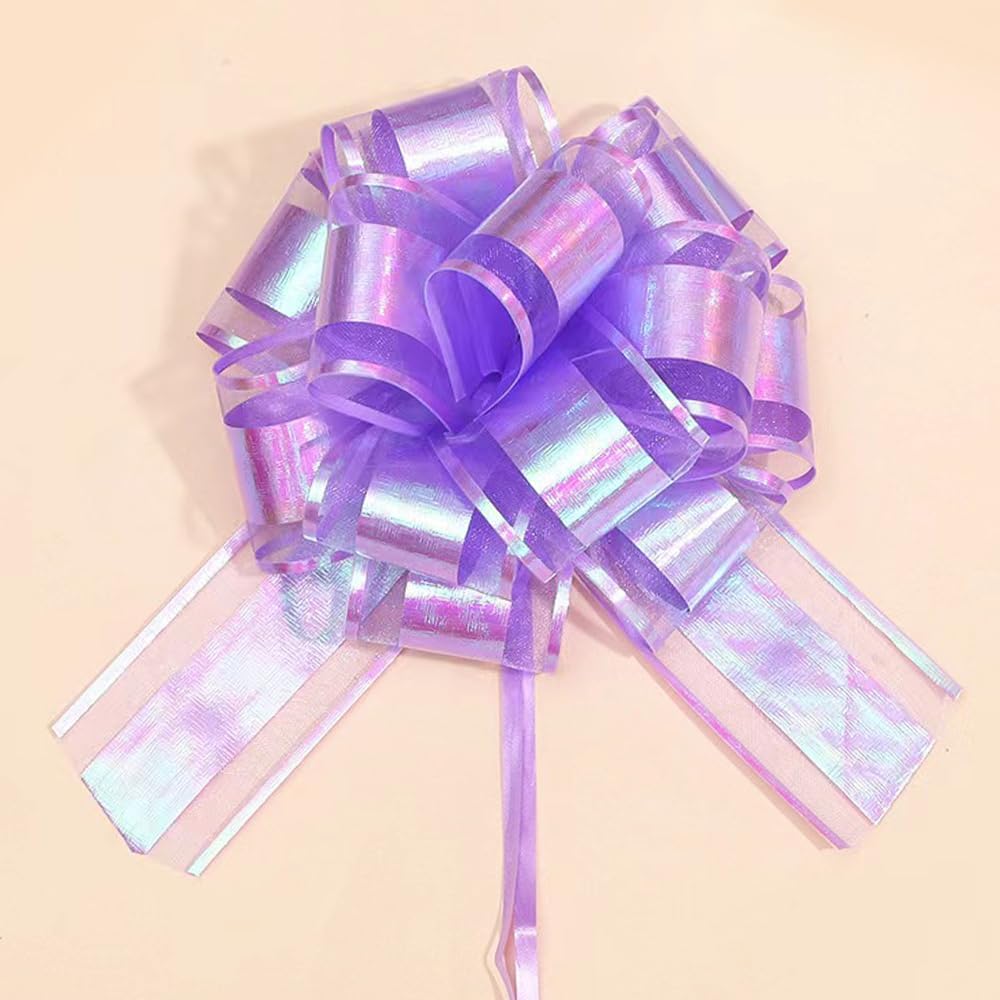 Liagile 6pcs pull bows large rainbow film bow gift wrapping bows pull