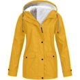 Liagile Fleece Lined Raincoat for Women Waterproof with Hood Solid