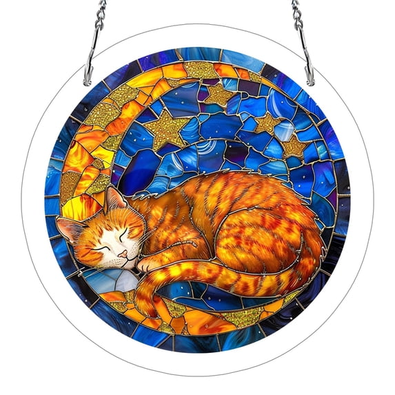 Liaiai Acrylic Jigsaw Puzzle Suncatcher,Animal Series Sun Catcher Stained Glass Acrylic Puzzle Decoration for Women Men Mom Birthday Gift Home Decor