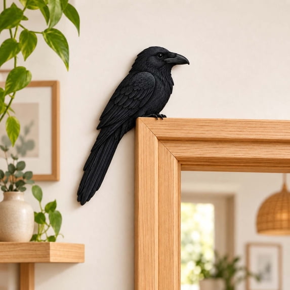 Liaiai Wooden Bird Door Topper, Rustic Woodland Bird Door Corner Home Decor, Cute Nature Accent for Cabin Farmhouse Bedroom Hallway Office Door Frame Decoration