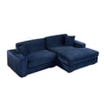 thumbnail image 1 of Liam 2-Piece Oversized Sectional Chaise Sofa with Comfy Deep Seat Blue, 1 of 5