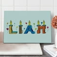 thumbnail image 1 of Liam Cutting Board, English First Name in a Colorful Letter Style Cake Design with Bite Marks and Candles, Decorative Tempered Glass Cutting and Serving Board, Large Size, Multicolor, by Ambesonne, 1 of 1
