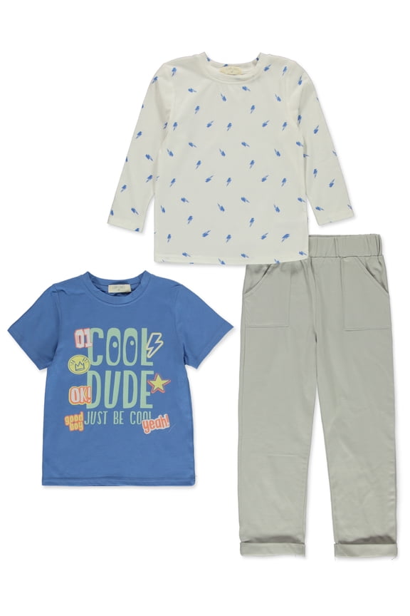 Boys' 3-Piece Bolt Pants Set Outfit Color: blue Size: 5t