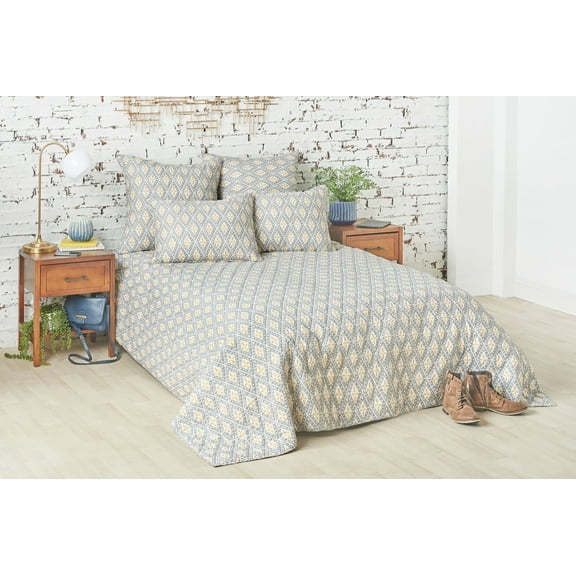 Liam Ochre Queen Quilt Bedding