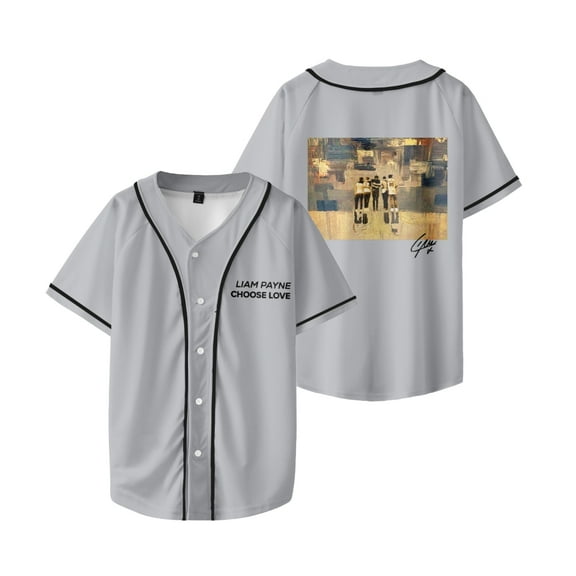 Liam Payne Choose Love Memorial Merch Baseball Jersey Men/Women Casual Thin button Baseball uniform