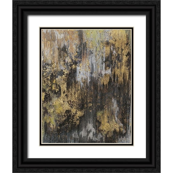 Liama, Lily 12x14 Black Ornate Wood Framed with Double Matting Museum Art Print Titled - Rain or Shine II