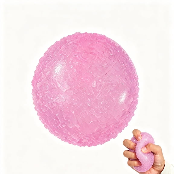 Liamobondopolis 2.36 Inch Round Squeeze Accessory Bumpy Grain Semi Transparent Shell Flowing Liquid Gel Sensory Fidget for Office Desk Calming Relief Hand Held Decompression Squishy