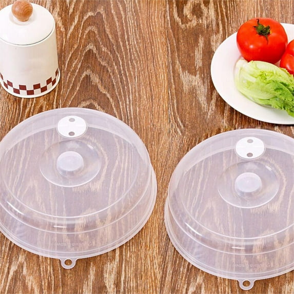 2Pcs Plastic Microwave Cover Microwave Heating Sealed Cover Microwave Food Cover Splash Guard Refrigerator Preservation Cover Plastic Bowl Cover