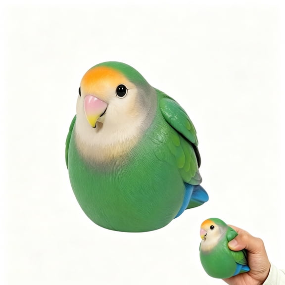 Liamobondopolis 3.15 Inch Parrot Squeeze Accessory Matte Simulated Feather Shell Slow Rebound Solid Gel Sensory Fidget for Office Desk Calming Relief Hand Held Decompression Squishy