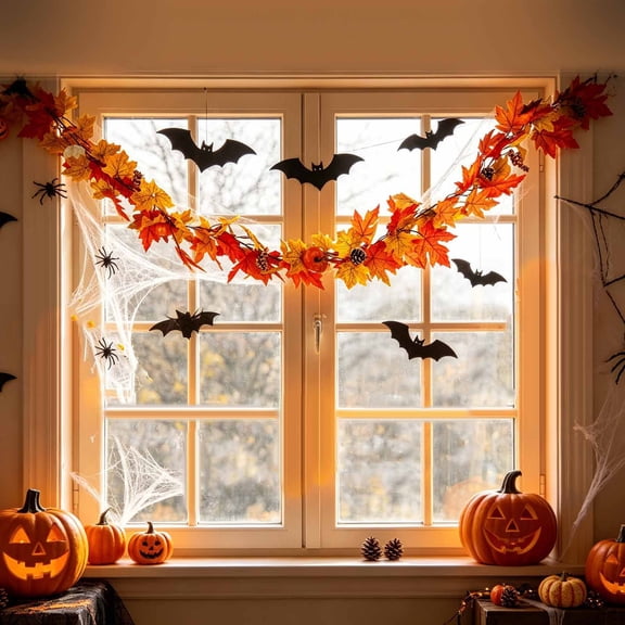 Liamobondopolis 5.6 Ft Silvery Eucalyptus Pumpkin Pinecone Fall Garland Bendable Iron Wire Matte Mixed Foliage Decor for Front Porch Mantel Thanksgiving Halloween Farmhouse Display
