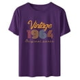 thumbnail image 1 of 60th Birthday Gift Shirts Vintage 1964 Shirt for Women Letter Print Retro Party Tops Short Sleeve Casual Tee, 1 of 1