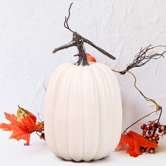 Liamobondopolis 9 Inch Artificial Foam Pumpkin Decor Realistic Fake Decorative Pumpkins for Halloween Thanksgiving Fall Home Table Centerpiece