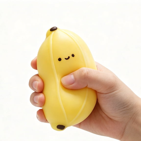 Liamobondopolis Adorable Smiling Bean Squeeze Accessory Tactile Calming Tool with Soft Texture for Home Office and Travel Use
