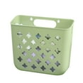 thumbnail image 1 of Liamobondopolis Bathroom Folding Dirty Clothes Storage Basket Fretwork Laundry Basket Household Wall Hanging Large Portable Driling-Free Put Clothes Bucket Home Space Saver Household Storage Supplies, 1 of 4