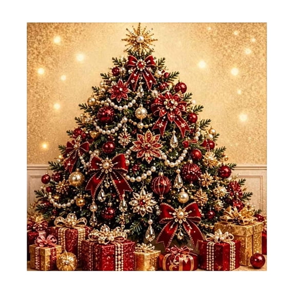 Liamobondopolis Christmas Diamond Painting Kit, 3D DIY Christmas Tree Pearl Art for Adults Home Wall Decor, 11.81 Inches