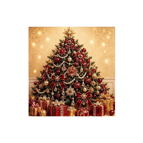 Liamobondopolis Christmas Diamond Painting Kit, 3D DIY Christmas Tree Pearl Art for Adults Home Wall Decor, 11.81 Inches