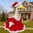 thumbnail image 1 of Liamobondopolis Christmas Light-Up Porch Goose Outfits 23 Inch Costume Set with Red Dress and Santa Hat for Yard and Patio Decor, 1 of 6