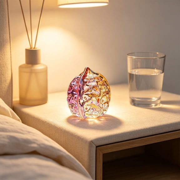 Liamobondopolis Crystal Walnut Decor 1.77 Inch Iridescent Glass Figurine Rainbow Sun Catcher Tabletop Ornament Colorful Home Accent