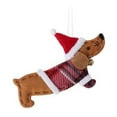 thumbnail image 1 of Liamobondopolis Dachshund Christmas Ornament Dog Shape Hanging Decoration 6.1 Inch Non-Woven Fabric Holiday Tree Window Pendant for Pet Lovers, 1 of 4