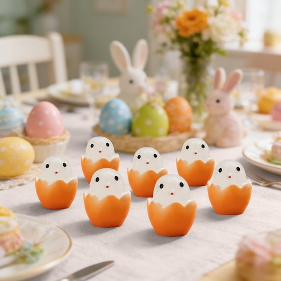 Liamobondopolis Easter Bling In Dark Chicks Figurines Mini Chick Statues For Easter Egg Stuffers Garden Decor
