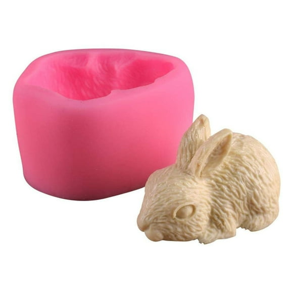 Easter Bunny Novel Silicone Mould Easter Bunny Shape Cake Decoration Baking Mold for Cake Bread Cupcake Cheesecake Muffin Chocolate and Jelly Cupcake Fondant Pan