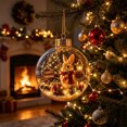 thumbnail image 1 of Liamobondopolis Glowing Christmas Story Ornament, Light Up 3D Forest Animal Scene, Shatterproof Acrylic Christmas Tree Hanging Decor for Holiday Party and Winter Home, 1 of 7