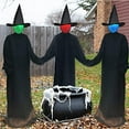 thumbnail image 1 of Liamobondopolis Halloween spooky Hanging 3 Witches Props for Home & Haunted House Decoration Electric sound-emitting light-emitting voice-activated Halloween Ghost Decor, 1 of 4