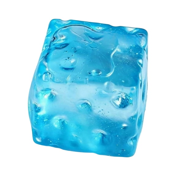 Liamobondopolis Ice Cube Shaped Squishy with Textured Surface, Soft Squeezable Stress Relief for Calming Moments at Home and Office, Compact Sensory Squishy