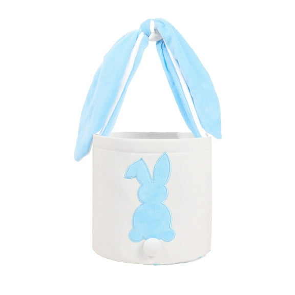 Kids Easter Bunny Storage Bag - Long Ear Knotted Cotton Bucket with Large Capacity, Reusable and Durable, Perfect for Easter Toys and Gifts