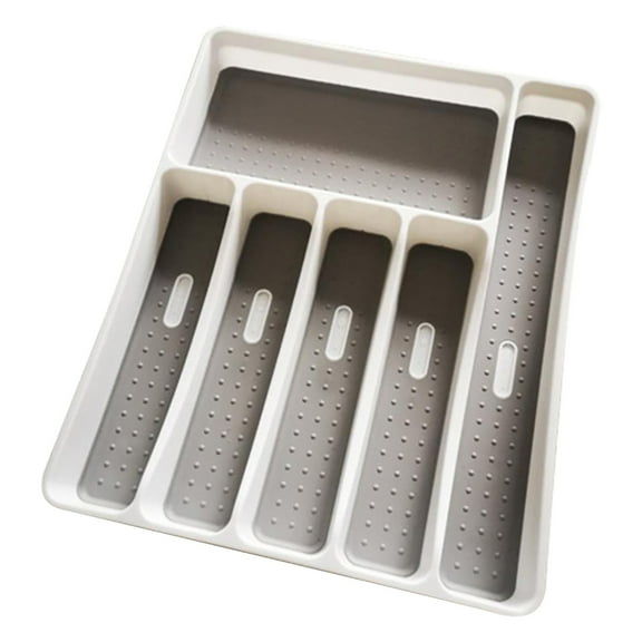 Kitchen Silverware Tray For Drawer Classic Silverware Organizer Cutlery Tray 7-Compartments Kitchen Flatware Organizer