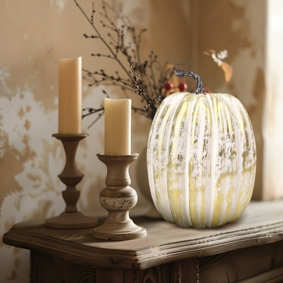 Liamobondopolis Large Artificial Pumpkin Decor 7.8 Inch Foam Fake Decorative Pumpkin for Halloween Thanksgiving Fall Home Decor