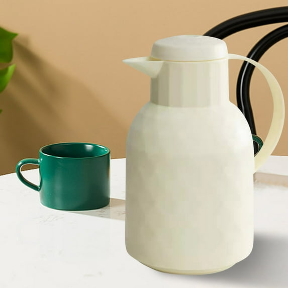 Living 1L/33.8 fl oz Household Large-Capacity Hot Water Kettle Office Portable Glass Liner Thermos Kettle Tea Kettle Boiling Water Bottle Kitchen Appliance