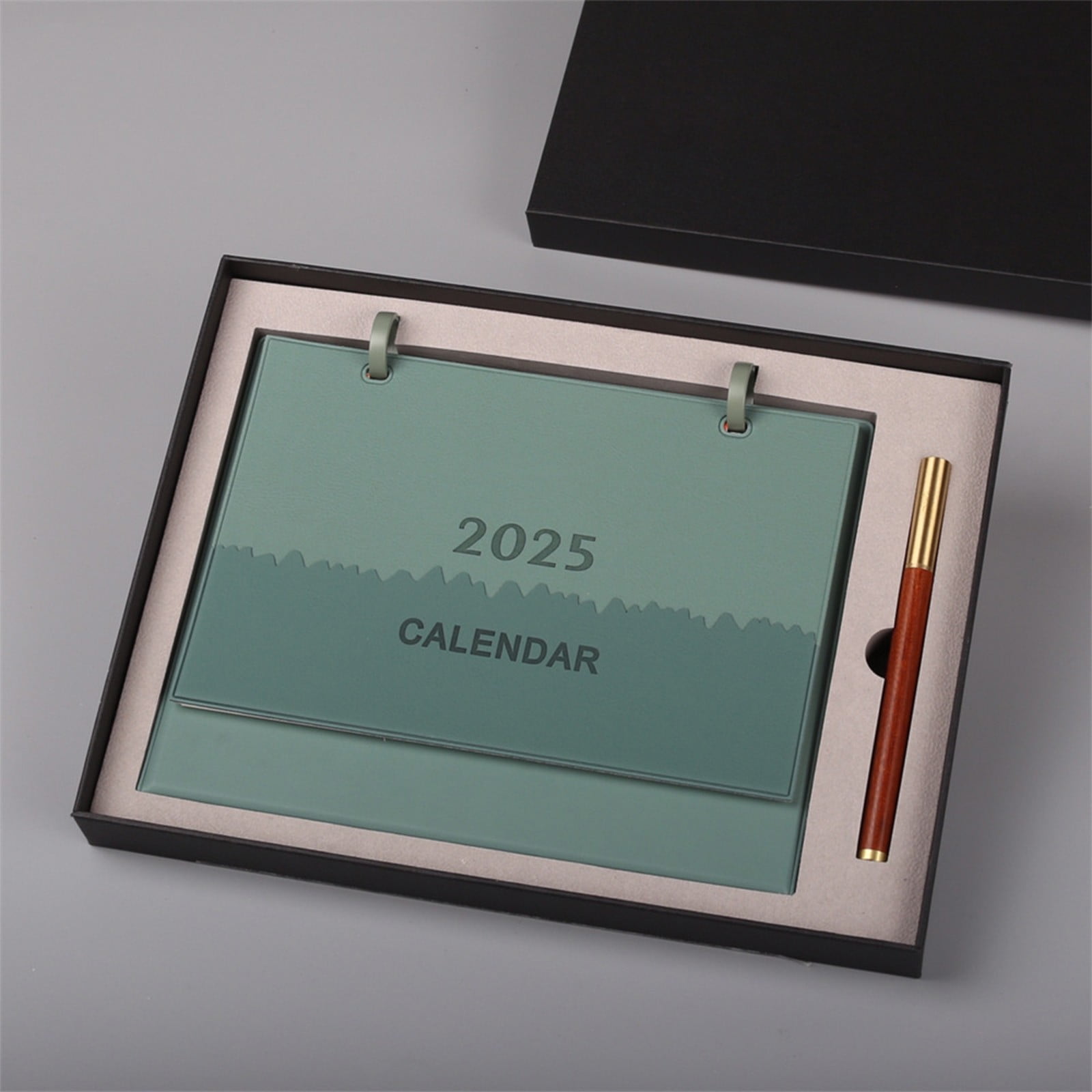 Liamobondopolis Living 2025 Minimalist Style Leather Desk Calendar With