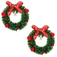 thumbnail image 1 of Liamobondopolis Mini Christmas Magnetic Garland 2.91 Inch Festive Fridge Decor Set of 2 Holiday Wreaths with Bells Stars for Home Office, 1 of 8