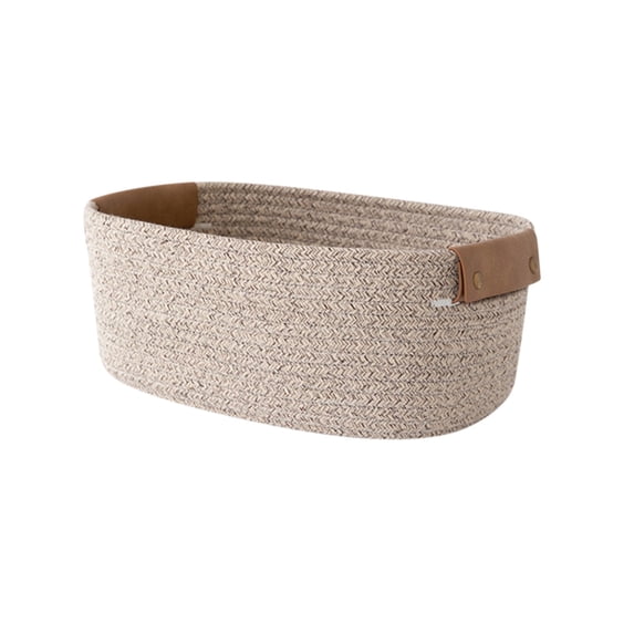 Liamobondopolis Multi-functional Woven Storage Basket Household Small Item & Sundries Storage Basket Fruit Storage Basket Snack Desktop Cotton Rope Woven Storage Box