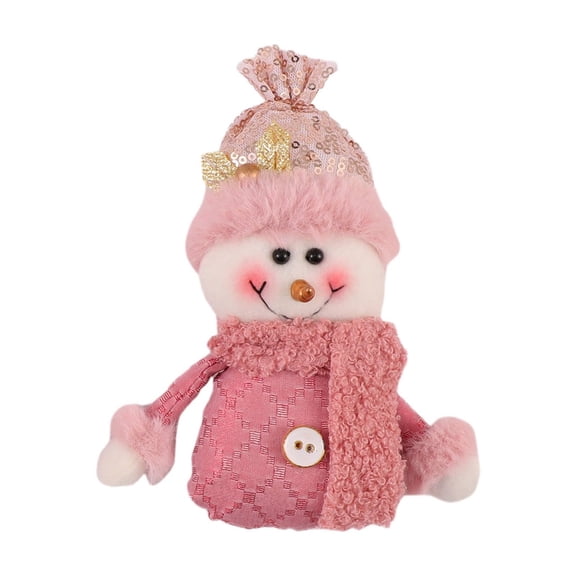 Pink Christmas Snowman Tree Ornaments Snowman Decorations for Festive Holiday Scene Setup, Perfect for Adding a Cheerful Touch to Your Home Decor and Great Gift for Friends and Family