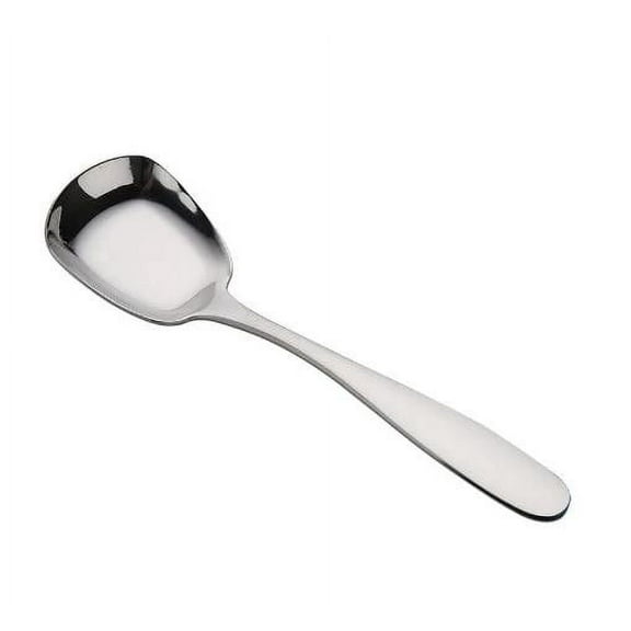 Stainless Steel Spoon Kids Square Flat Bottom Spoon Creative Dessert Spoon Rice Spoon Congee Spoon Toddler Flatware