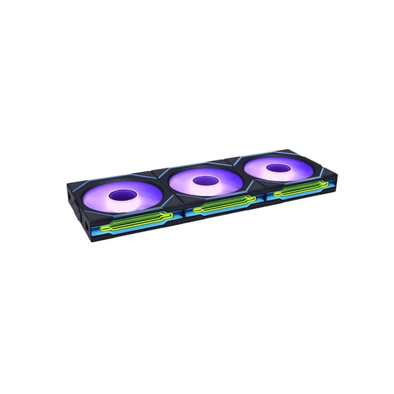Lian-Li 12RSLIN1W3B 2.4 GHz Wireless Signal ARGB FDB 3X Fan Reverse Blade with Controller, Black