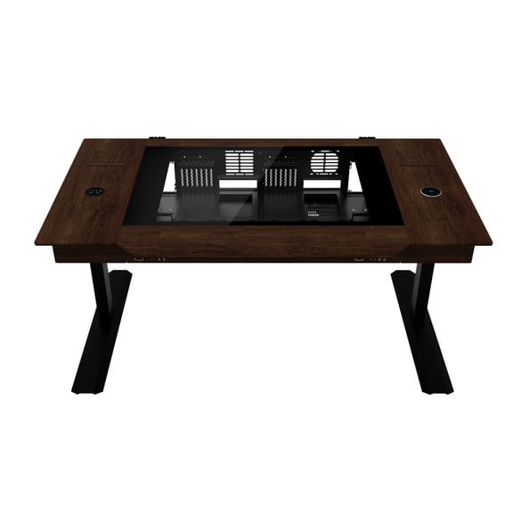 Lian Li DK-07 Wood Motorized Standing Desk | Dual E-ATX Ready, Real Wood Top