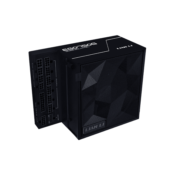 Lian Li Edge Series - 750W Full Modular Power Supply - Gold - ATX 3.1 - PCIE 5.1 Support - 12V-2x6 Connector - L-Shape Design for Dual Chamer Case - Without USB/Fan Hub - EG0750G Black
