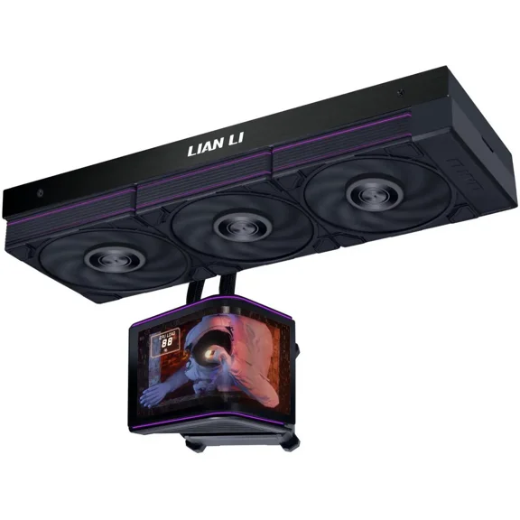 Lian Li HS2OLDC36PB Hydroshift II OLED Curved 360P28 AIO CPU Cooler with 6.67" Screen - Black