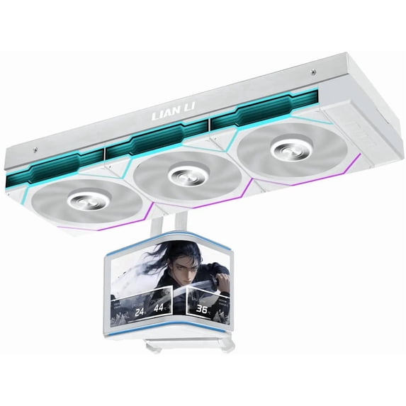 Lian Li HS2OLDC36TW Hydroshift II OLED Curved 360TL RGB AIO Liquid CPU Cooler - White