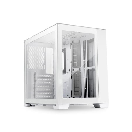 Lian-Li T Tempered Glass ATX Mini Tower Computer Case with Audio Front Ports, Snow White