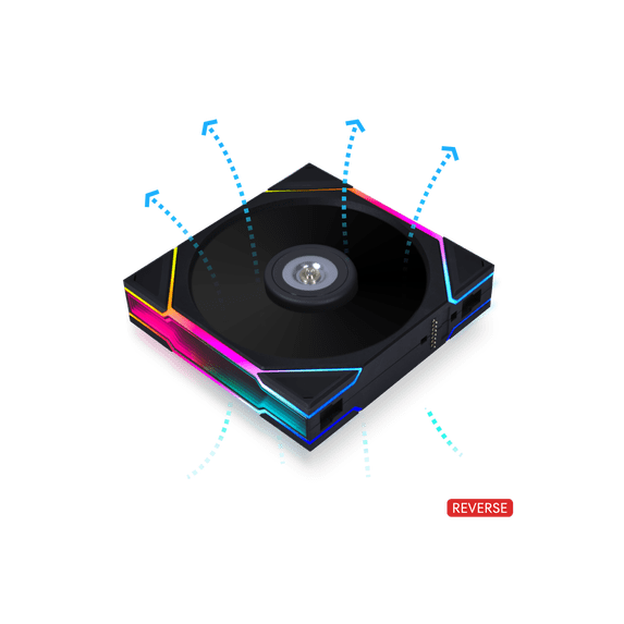 Lian Li UNI FAN RTL120 RGB Single Pack Black . Reverse Blade (No controller included)- 12RTL1B