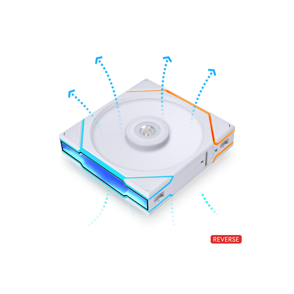 Lian Li UNI FAN RTL120 RGB Single Pack White ,Reverse Blade (No controller included)- 12RTL1W