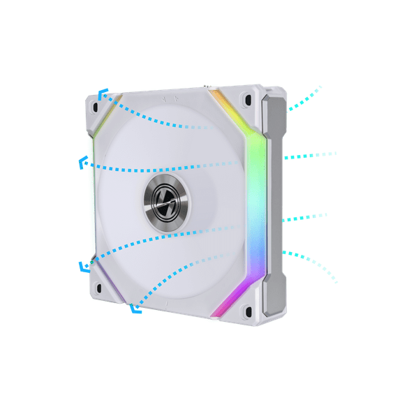 Lian-Li UNI FAN SLV2 120 Computer Reverse Blade Fan with ARGB LED, White